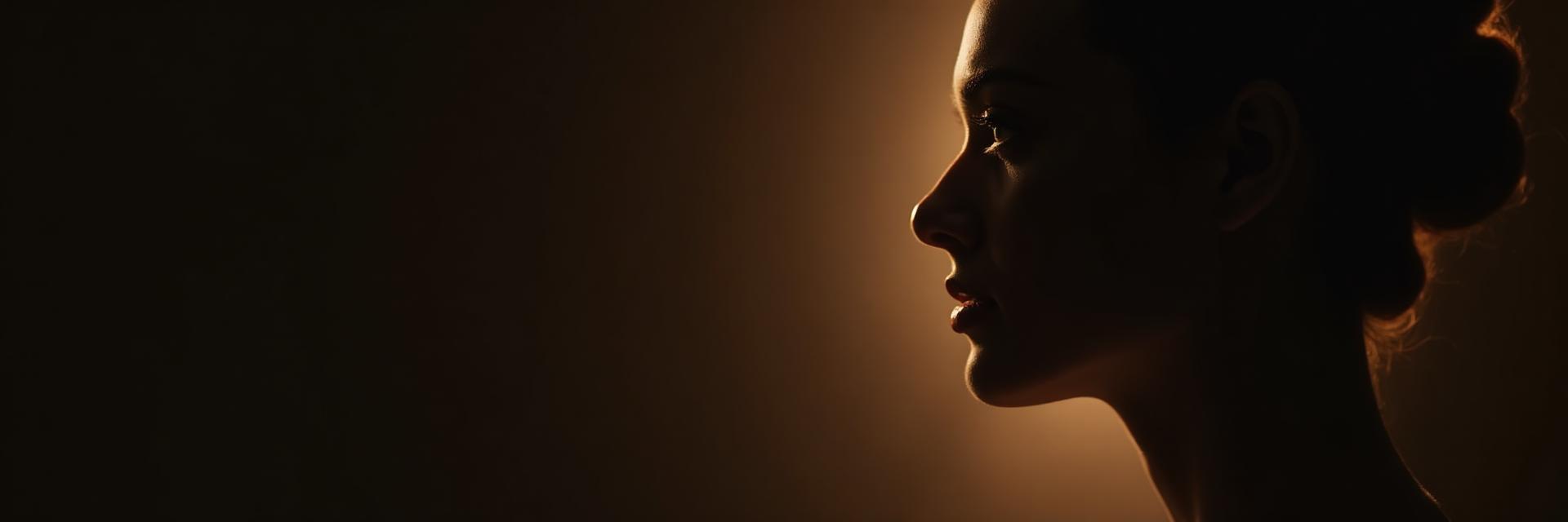 Facial profile showing natural contours and structure